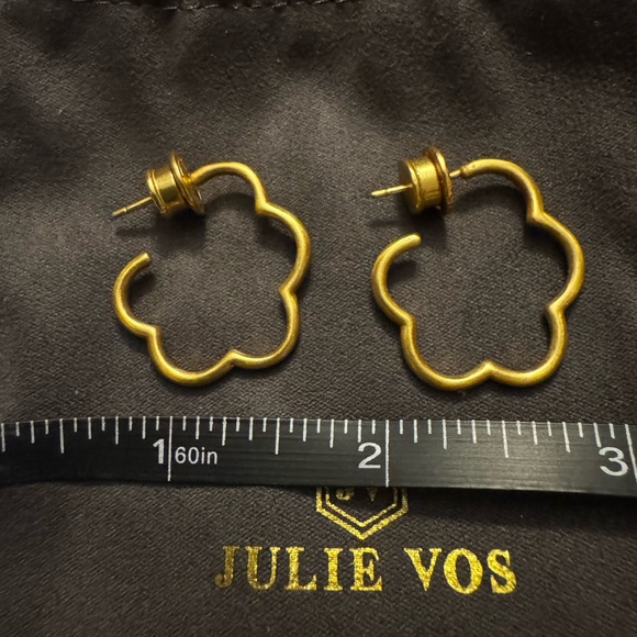 Julie Vos Gold Flower Hoop Earrings - Picture 2 of 2